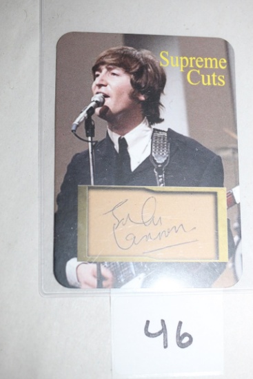 John Lennon Facsimile Autograph Limited Edition Card, Supreme Cuts