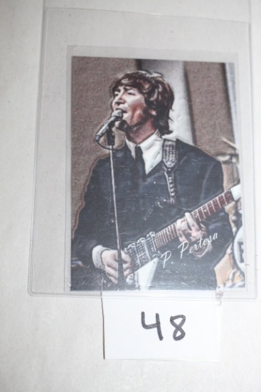 John Lennon, Pietro Pertosa Print Card, 2020 Limited Edition, Certified By Artist, Pertosa Art Cards