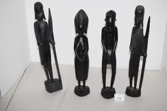 Afro Art Statues, 14" - 14 1/2"