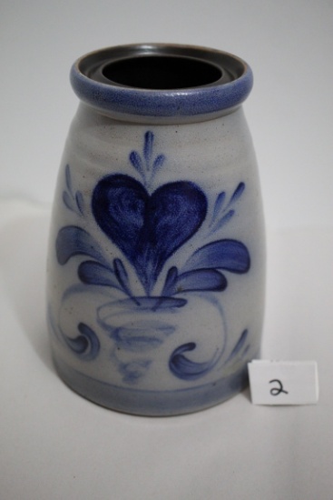 Rowe Pottery Works, Heart Design, 1992, 7 3/4" x 5 1/2" Round At Bottom