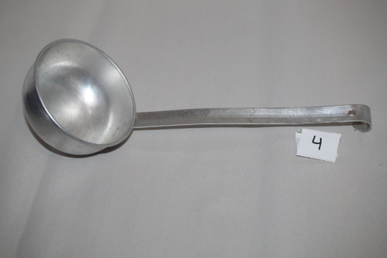 Vintage Aluminum Water Barrel Dipper Ladle, 13"