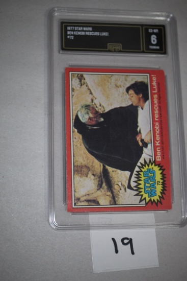 Graded 1977 Star Wars Ben Kenobi Rescues Luke Card, #72, GMA Grading 6, EX-NM, 7209348