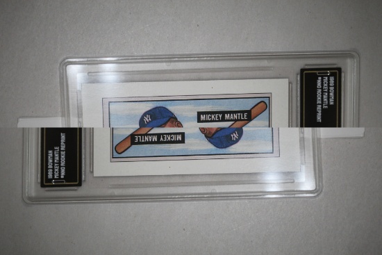 Graded 1989 Bowman Mickey Mantle Card, NNO Rookie Reprint, GMA Grading 8, NM-MT, 7208594