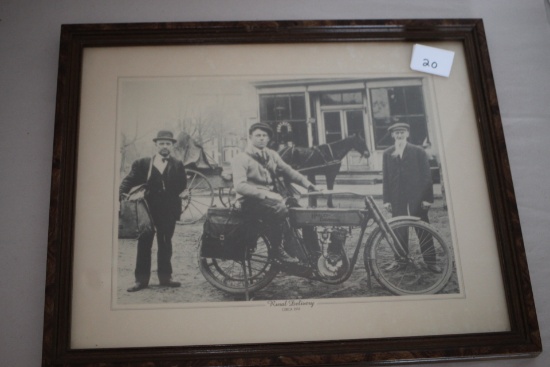 Framed Picture, Rural Delivery, Circa 1911, 17" x 14"