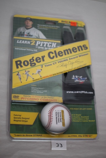 Roger Clemens Learn 2 Pitch With Strike Out Strippz, DVD, Pitching Glove, Strippz, Tip Card