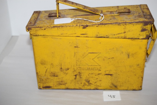 Vintage Ammo Box, Metal, 10" x 3 1/2" x 6 3/4"H