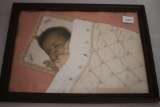 Little Bit Of Heaven, Framed Baby Print With Fabric Blanket & Pillow, 17 1/2