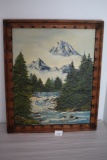 Signed & Framed Canvas Oil Painting, 23 1/4
