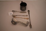 Assorted Vintage Decorative Spoons, Forks, Spreader, Silver Plate Cup-Susan Lynn Engraving