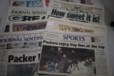 Assorted Green Bay Packer Super Bowl Newspapers