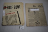 Vintage WI Badgers Rose Bowl Newspapers, 1903 The Chilton Times Newspaper