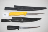 2 Fillet Knives With Hard Plastic Sheaths, 1-9