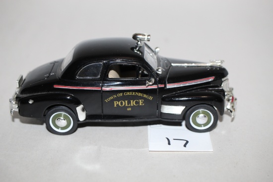1941 Chevrolet Deluxe Die Cast Town Of Greenburgh Police Car, 6"