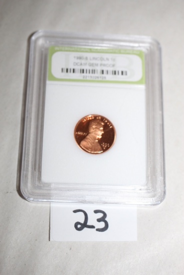 1990-S Lincoln Penny, DCAM Gem Proof, International Numismatic Bureau, 2213026125