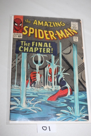 The Amazing Spider-Man Comic Book, 12 Cents, #33, February, Marvel Comics, Bagged & Boarded