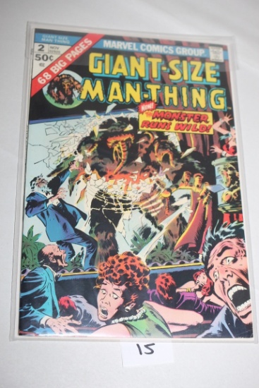 Man-Thing Giant Size Comic Book, 50 Cents, #2, Marvel Comics, Bagged & Boarded