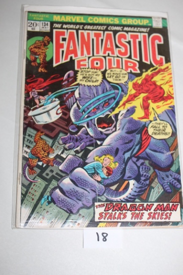 Fantastic Four Comic Book, 20 Cents, #134, May, Marvel Comics, Bagged & Boarded