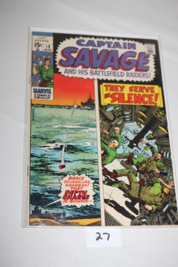 Captain Savage Comic Book, 15 Cents, #19, March, Marvel Comics, Bagged & Boarded