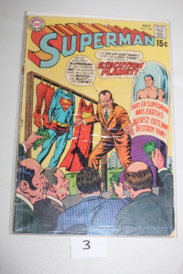 Superman Comic Book, 15 Cents, #228, July, DC Superman National Comics, Bagged & Boarded