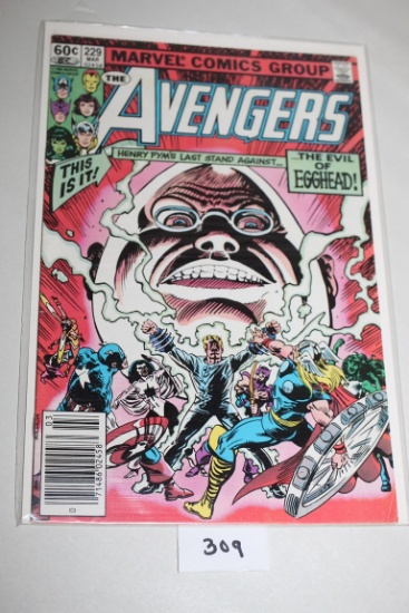 Avengers Comic Book, 60 Cents, #229, March 1984, Marvel Comics, Bagged & Boarded