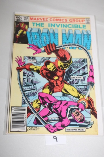 Iron Man Comic Book, 60 Cents, #168, March 1982, Marvel Comics, Bagged & Boarded