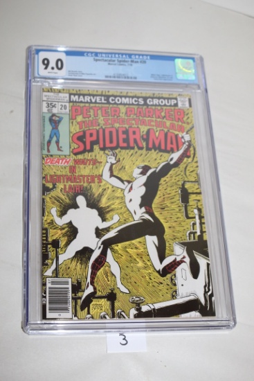 Graded Spider-Man Comic Book, 35 Cents, #20, 1978, Marvel Comics, CGC Universal Grade 9