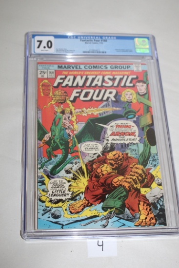 Graded Fantastic Four Comic Book, 25 Cents, #160, July, Marvel Comics, CGC Universal Grade 7