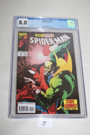 Graded Spider-Man Comic Book, #41, Dec.1993, Marvel Comics, CGC Universal Grade 8