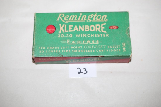Vintage Remington Kleanbore 30-30 Winchester Express Ammo Box, Empty, #1430, 170 Gr.
