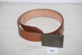 Budweiser Belt Buckle & Bonded Leather Belt-XL 42/44
