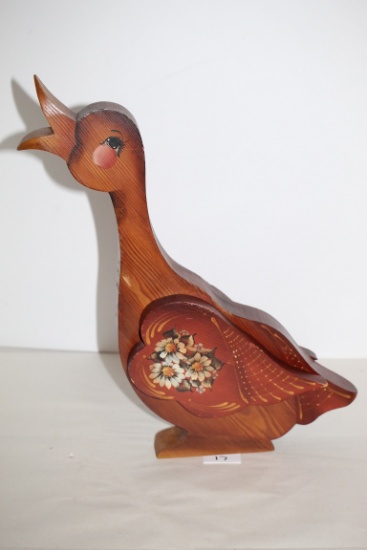 Wooden Goose Decorative, 15 1/2"
