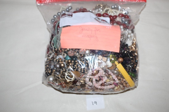 Assorted Jewelry For Crafting, Gallon Bag