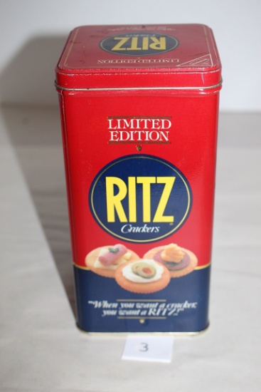 Ritz Crackers Tin, Limited Edition, 1987, 8 3/4" x 4 1/4" x 4 1/4"
