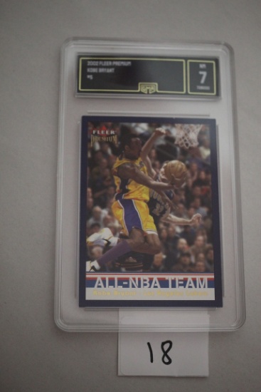 Kobe Bryant Graded Card, 2002 Fleer Premium, #5, GMA Grade 7, NM, 7280120