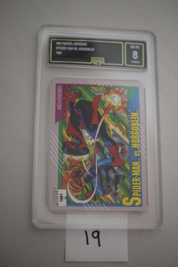Spider-Man vs. Hobgoblin Graded Card, 1991 Marvel Universe, #98, GMA Grade 8, NM-MT, 7280102