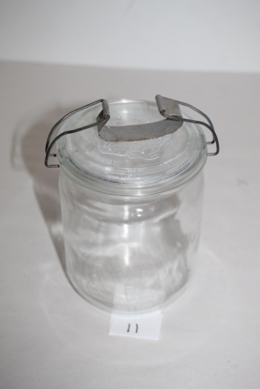 Weck Glass Jar With Weck Lid, 01 Weck 1 Liter On Bottom, 5 1/2" x 4" Round