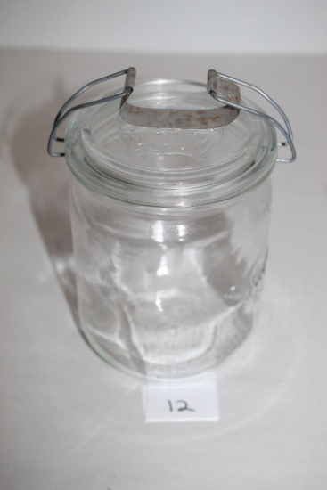 Weck Glass Jar With Weck Lid, 01 Weck 1 Liter On Bottom, 5 1/2" x 4" Round