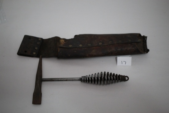 Vintage Welders Chipping Hammer & Case, Hammer 10"L