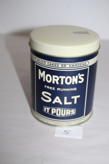 Morton Salt Tin, 5" x 4" Round