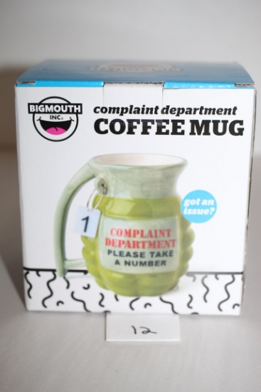 Complaint Department Coffee Mug, NIB, Ceramic, Bigmouth Inc., 4 1/2"