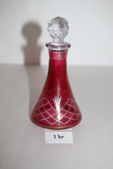 Glass Perfume Bottle, 6" x 3" Round At Bottom
