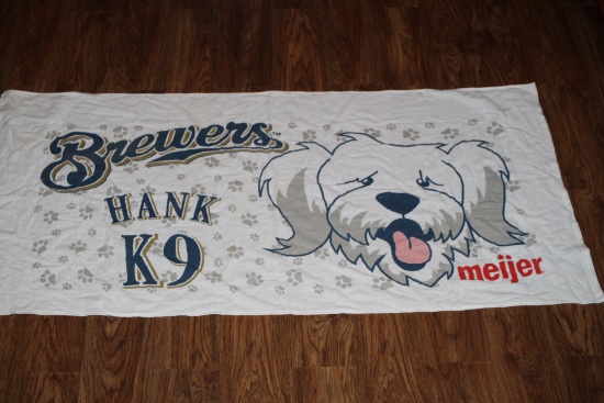 Milwaukee Brewers Hank K9 Towel, Meijer, Approx. 60" x 31"