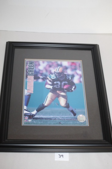 Framed & Matted Ahman Green Picture, Green Bay Packers, 16 1/4" x 13 1/4" Including Frame
