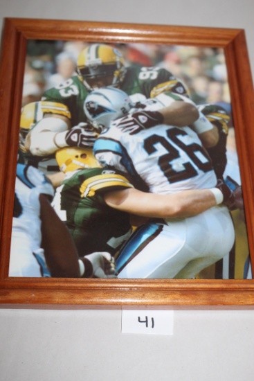 Framed Gilbert Brown Picture, Green Bay Packers, 11 1/4" x 9 1/4" Including Frame