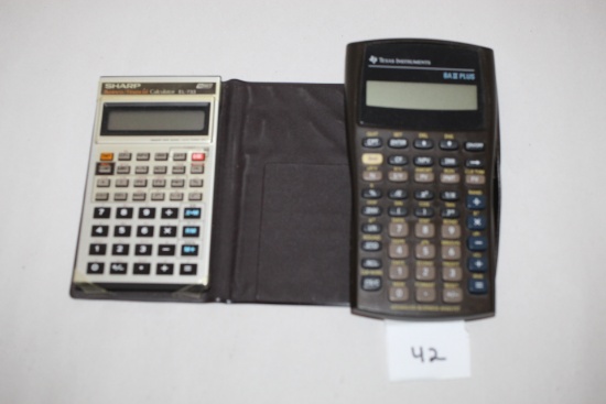 Vintage Texas Instruments BA II Plus Calculator, Vintage Sharp Business/Financial Calculator