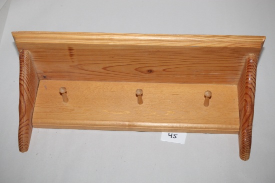 Wooden Shelf, Hand Made, 16" x 5 1/2" x 6"H
