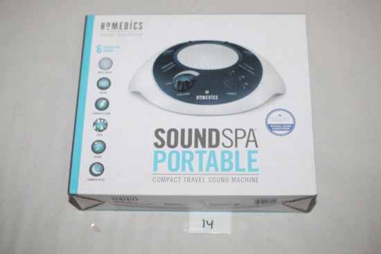 Sound Spa Portable Compact Travel Sound Machine, Battery Operated, Appears Unused, HoMedics