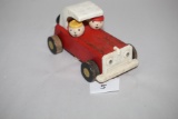 Vintage Fisher Price Toy Sports Car, #674, Wood, Metal, Plastic, 6