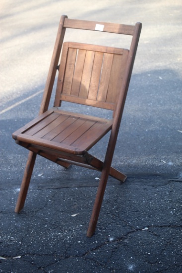 Vintage Wooden Folding Chair, 37"H x 15 1/2"W x 13 1/2"D