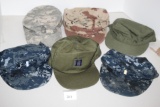 Assorted Military Caps, Sizes 7 - 7 5/8. 1-Large